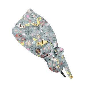 หมวกสครับผู้หญิง2แพ็คหมวกผ่าตัดหมวกคลุมศีรษะมีกระดุมและสายรัดกันเหงื่อหมวกทำงานยืดหยุ่น - Product Image 2