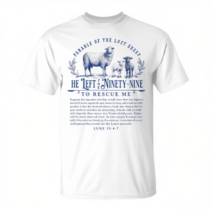 T-shirt chrétien « Parabole du mouton perdu » avec design inspiré du verset biblique de Léoncle 15 - Product Image 2