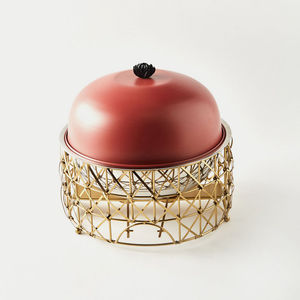 La mejor base de acero para olla caliente de nácar con tapa martillada plateada, calentador de alimentos o ollas calientes para mesa de comedor, olla MOP para servir - Product Image 3