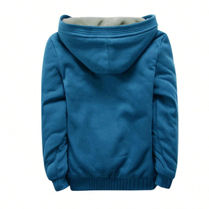 Custom unisex oversized 100% cotton hoodie blank plain <b>men</b> 500gsm plus size full zip up <b>thermal</b> hoodies with custom printed logo - Product Image 2
