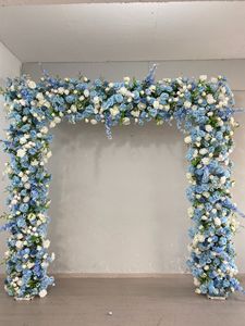 Dekorasi Latar Belakang Pernikahan Bunga Artifisial Bentuk Hati Berkualitas Tinggi Warna Biru Muda Mawar Delphinium - Product Image 3