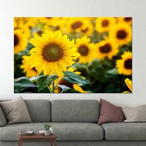 Tableau imprimé sur toile : Décoration murale botanique de ferme avec tournesols, toile enveloppée 1P - Product Image 1