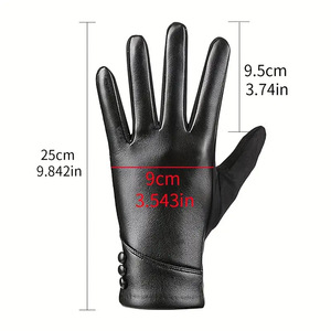 Gants d'hiver chauds pour hommes et femmes avec écran tactile, doublure en tricot en cuir PU pour les sports et les activités de plein air - Product Image 4