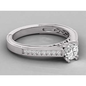 Bague en diamant de laboratoire 10K pour femmes, taille brillant - Product Image 4