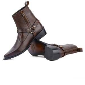 Botas Formales de Piel Vacuna Premium OBEXA OB1093 con Cierre de Cremallera, Forro de Piel Suave Antideslizante y Hebilla - Product Image 2