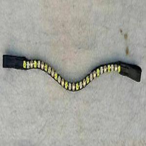 Banda para la frente de brida de cuero de cristal transparente de varios colores Cristal grande en todos los tamaños personalizados y cuero genuino negro y marrón - Product Image 5