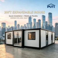Maison conteneur extensible de 30 pieds, préfabriquée, modulaire, petite maison, résistante au vent, personnalisable, pour dortoir de chantier