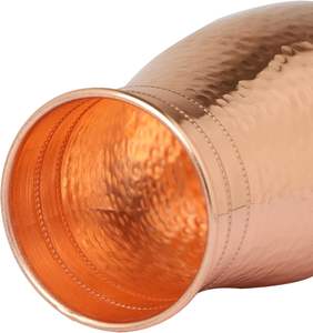 Pure Copper <b>Water</b> <b>Bottle</b> with Hammered Texture Polish 15cm 100% Purity Wholesale Price - Product Image 4