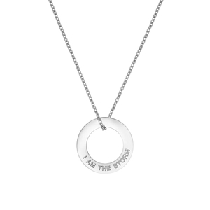 Collane di gioielli di moda argento in acciaio inossidabile <span class=keywords><strong>collana</strong></span> con ciondolo cerchio personalizzata per scrivere I Am The Storm <span class=keywords><strong>collana</strong></span> di donne all'ingrosso - Product Image 1