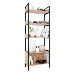 Étagère décorative VEGA à 4 niveaux 60x32x161cm en bois d'hévéa, type support pour salon - KS68097 - Product Image 1