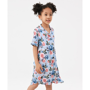 Camisones Casuales para Niñas de 3 a 12 Años, Vestidos de Dormir de Bambú Suave de Manga Corta para Primavera - Product Image 4