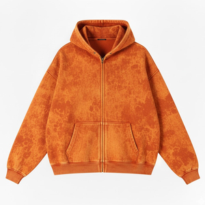 Sweat à capuche surdimensionné personnalisé délavé à l'acide, décontracté ou streetwear, 100% coton molletonné, design personnalisé confortable pour unisexe - Product Image 2