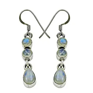 Boucles d'oreilles pendantes en argent 925 avec pierre de lune, or, élégantes, en forme de cœur, pour les mariages, les fêtes, cadeaux, incrustées de diamants et de perles - Product Image 1