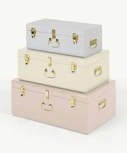 Velvet Rose Gold Luxury Decorative Organizer <b>Boxes</b> Large Capacity Metal <b>Storage</b> Trunk Set for Clothing - Product Image 5