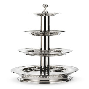 3 Tier Industry Trending Cake Stand With Silver & Gold Color Hotel Supplies Metal Cake and Fruit Display Stand From India Supply - Product Image 4