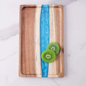 Bandeja de epoxi hecha a mano única Bandeja de Río de resina de madera de mango Bandeja DE SERVICIO DE MADERA hecha a mano - Product Image 4