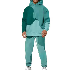 Nouveau survêtement personnalisé survêtement 3D broderie bouffée impression sweat à capuche et pantalon de survêtement ensemble jogging costume hommes survêtements - Product Image 1