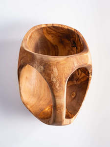 Frutero Redondo Grande de Madera de Olivo Rústico, Duradero y Ecológico, 2.0 cm de Grosor - Product Image 2