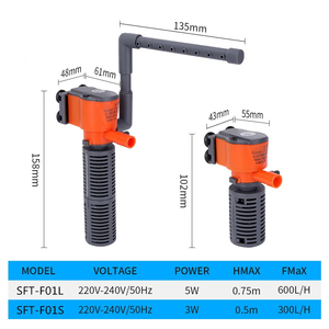 Filtre d'aquarium pour poissons en plastique 3 en 1 Pompe submersible intégrée Filtre d'oxygénation durable Pompe de filtration Emballage personnalisé Grande taille - Product Image 6