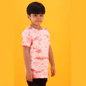 T-shirt tricoté en pur coton rose à col rond et manches mi-longues pour garçons, 100% - Product Image 3