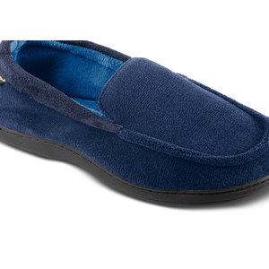 Pantofole da uomo Isotoner Jared Moc-Toe in memory foam, blu, taglia M - Product Image 2