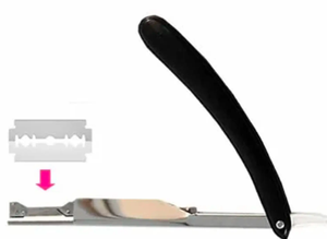 ANAAIF Rasoir droit vintage professionnel en acier au carbone avec manche noir pour l'épilation du corps - Product Image 3