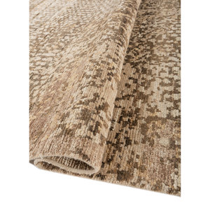 Uvenuti Abstract Pattern <b>Wool</b> Hand Knotted Rug Beige <b>Brown</b> for Home Living Hallway Entryway Puzzle Rectangle Design for Teens - Product Image 2