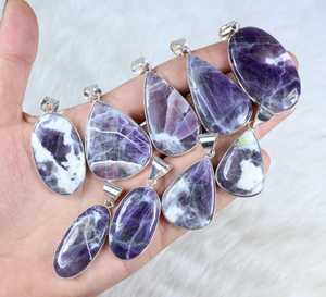 Nouveauté véritable Morado argent ovale Cabochon multi forme lunette réglage 925 argent Sterling plaqué à la main mode pendentif - Product Image 2