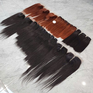 Extensión de cabello virgen humano 100% cabello humano vietnamita Paquete de encaje HD Super doble hueso recto color marrón 20-30 pulgadas - Product Image 3