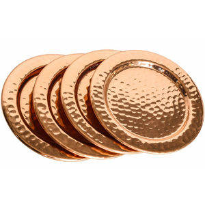 Meilleures ventes Sous-verres en métal pour servir les boissons Finition martelée dorée pour la vaisselle Tabletop Ensemble de sous-verres pour le thé et le café - Product Image 6