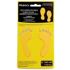 Marcadores Autoadhesivos para Estacionamiento en Amarillo Señal, Pegatinas Decorativas Duraderas en Forma de Huella, Paquete de 5 Pares - Product Image 3
