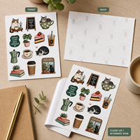 Feuilles d'autocollants personnalisées découpées à la forme avec logo imprimé, en vinyle ou en papier, pour marques et événements