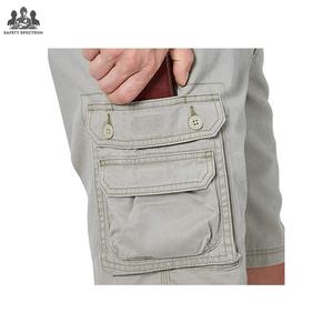 กางเกงขาสั้นคาร์โก้ผู้ชายผ้าฝ้าย 100% ทรงกลางเข่า กระดุมกลางลำตัว สวมใส่สบาย ระบายอากาศได้ดี เหมาะสำหรับกิจกรรมกลางแจ้ง ขายส่ง - Product Image 4