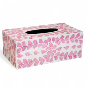 Caja de Pañuelos Ecológica de Nácar, Hecha a Mano con Incrustaciones de Concha Natural, Soporte Decorativo - Product Image 1