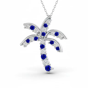 Collar Moderno con Colgante de Palmera Tropical con Cadena para Mujer, Joyería Fina Minimalista, Perfecto para Combinar en Capas, Moda de Verano - Product Image 1