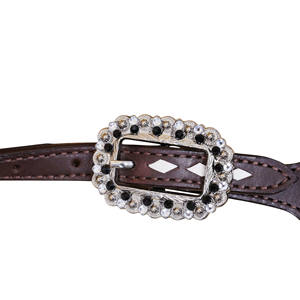 Ensemble de têtière et collier de poitrine en dentelle tressée Western Horse à carreaux noirs et blancs Vente en gros du fabricant - Product Image 5