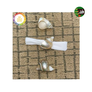 Handmade Seashell Napkin <b>Rings</b> Using Real Natural Shells, Crystal Conch Shell Napkin <b>Rings</b> Elegant Handmade Finish for Party - Product Image 1