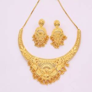 Collier traditionnel en laiton cuivré plaqué or Chapado En Oro Cadeau spécial d'occasion de mariage pour ses bijoux formés avec Laminado - Product Image 1