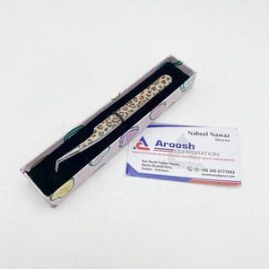 Pinzas recubiertas de papel de 45 grados al por mayor pinzas de extensión de pestañas de acero inoxidable sólido de alta calidad Uso sostenible - Product Image 6