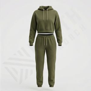 Conjunto Deportivo de Sudadera con Capucha y Pantalones de Chándal Extra Grandes, Personalizados, de Algodón Grueso, Suave y Pesado, para Mujer, Ropa Deportiva Premium para Gimnasio y Fitness - Product Image 1