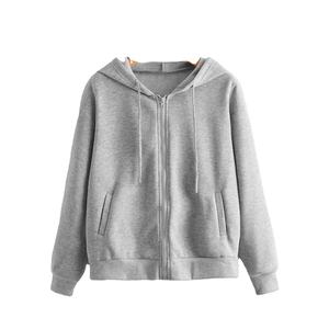 Sudadera de invierno de algodón 100% con forro de alta calidad para mujer, Sudadera con capucha, jersey con cremallera, informal, holgado, de gran tamaño - Product Image 3