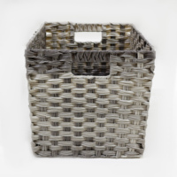 Panier de rangement pliable moderne en polyrotin tressé, éco-responsable et fait main, Artex Dong Thap, couleur et taille personnalisables