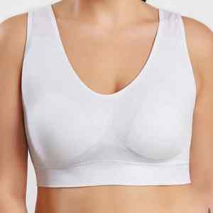 Soutien-gorge de sport blanc de haute qualité pour femmes, sans couture, yoga, fitness, vêtements de sport, grande taille, respirant, pour adultes, séchage rapide, soutien-gorge de fitness - Product Image 1