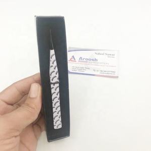 Pince à épiler droite en acier inoxydable de haute qualité noir Plasma imprimé cils papier pointu outil d'extension de cils en gros - Product Image 1