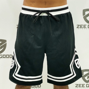 Pantalones cortos deportivos de baloncesto informales transpirables de Hip Hop sólidos de lona de secado rápido de verano para hombre al por mayor 100% algodón - Product Image 1