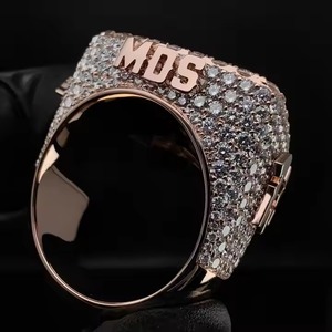 925 Sterling Silver High Quality VVS Moissanite Diamond <b>Ring</b> Round Cut Diamond <b>Ring</b> for <b>Men</b> Women's <b>18K</b> Rose <b>Gold</b> Plated <b>Ring</b> - Product Image 5