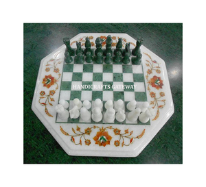 Multi Purpose Use for White Marble Inlay <b>Chess</b> <b>Table</b> Top Use for Garden Tourist Spot Inlay <b>Table</b> Top of Best Workmanship - Product Image 1