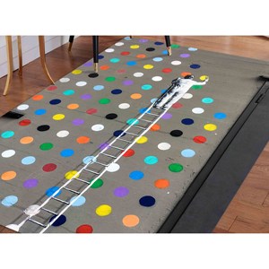 Tapis coloré à pois de Banksy : Art graffiti, décoration moderne pour la maison, tapis en chenille - Product Image 3
