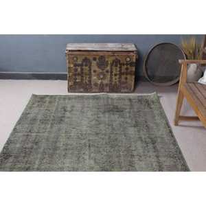 Tapis turc 4,8 x 8,4 pieds, grand tapis vintage, tapis en laine à motifs floraux verts - Product Image 4