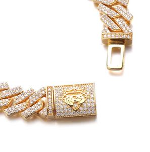 Bracelet cubain surélevé en or jaune 14 mm, bracelet tennis, bracelet cubique, bracelet diamant, cadeau pour elle, bracelet - Product Image 3